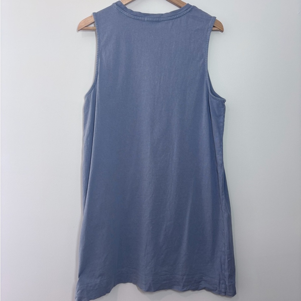 Z Supply Dusty Blue Sleeveless Crewneck Sloane Shift Mini T-Shirt Dress Size XL - Picture 4 of 4